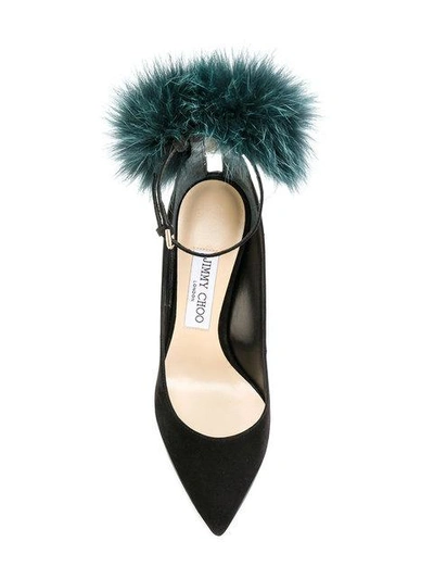 Shop Jimmy Choo Fox Fur Detail Stiletto Pumps