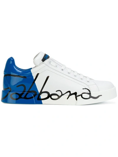 Dolce & Gabbana Portofino Low-top Sneakers In White