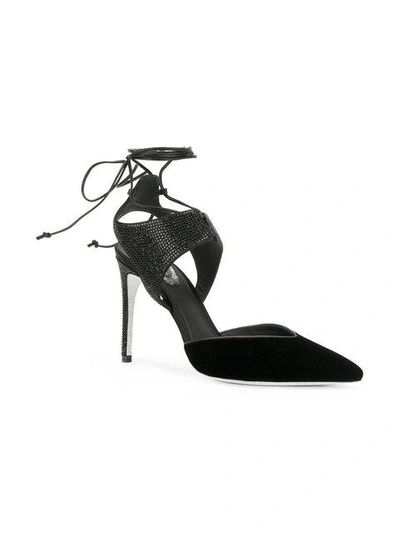 Shop René Caovilla Lace-up Stiletto Pumps