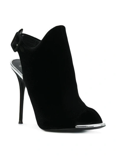 Shop Giuseppe Zanotti Peep Toe Booties In Black