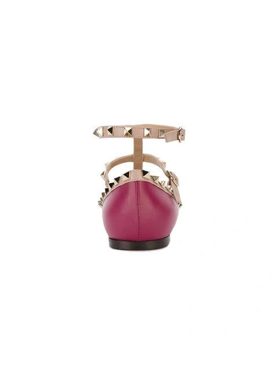 Shop Valentino Garavani Rockstud Ballerinas - Pink