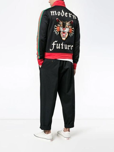 Shop Gucci 'modern Future' Track Jacket In Blue