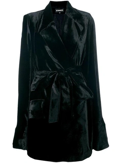 Shop Ann Demeulemeester Velvet Robe Coat In Black