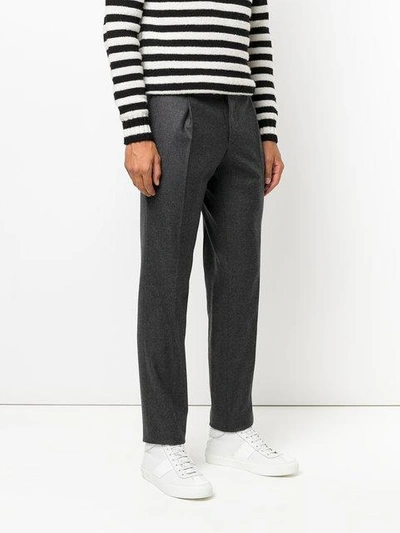 Shop Saint Laurent Straight-leg Trousers - Grey