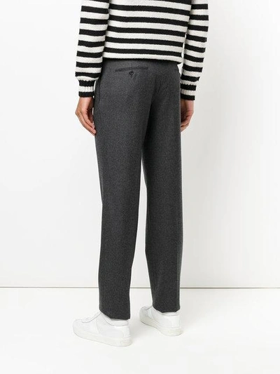 Shop Saint Laurent Straight-leg Trousers - Grey