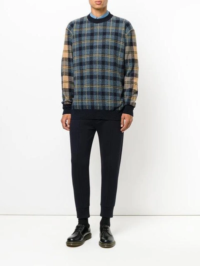 Shop Stella Mccartney Plaid Sweater In Blue