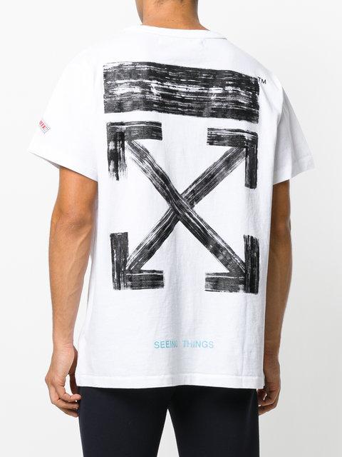 Off-white Brushed Arrows Cotton Jersey T-shirt, | ModeSens