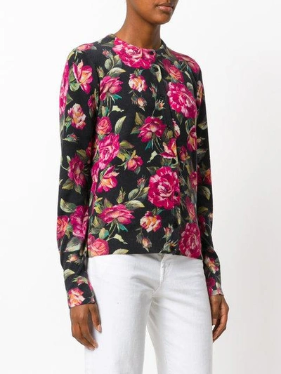 Shop Dolce & Gabbana Cashmere Rose Print Cardigan