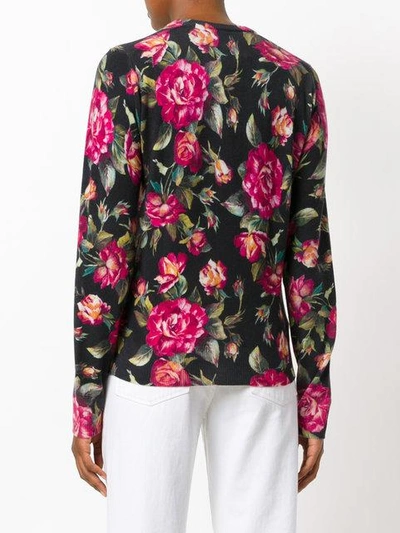 Shop Dolce & Gabbana Cashmere Rose Print Cardigan