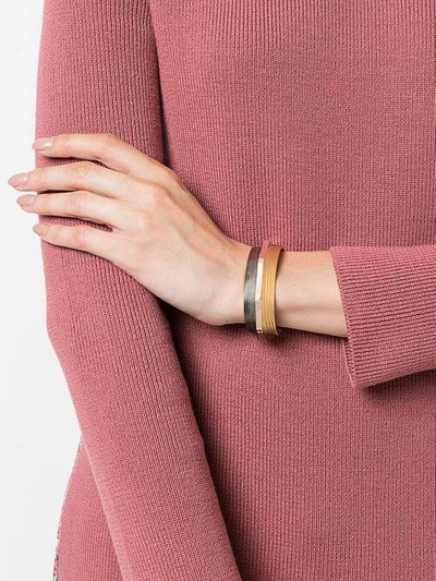 Shop Maison Margiela Contrast Geometric Cuff