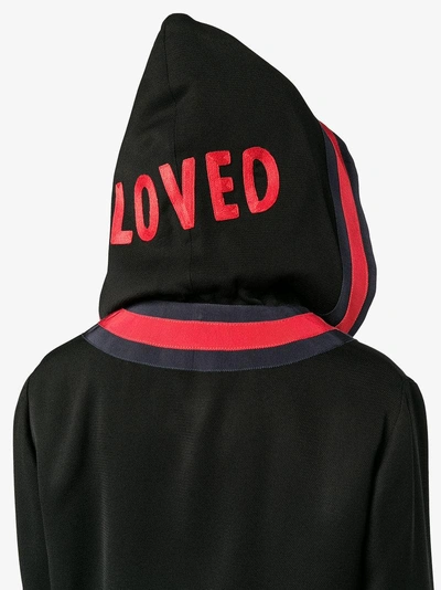 Shop Gucci Detachable Loved Hood Jacket In Black