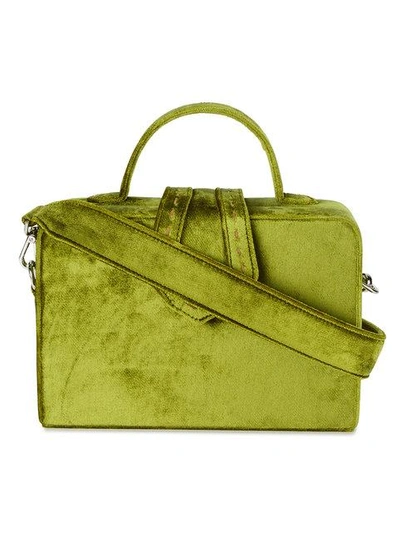 Shop Mehry Mu Green Fey Velvet Box Bag