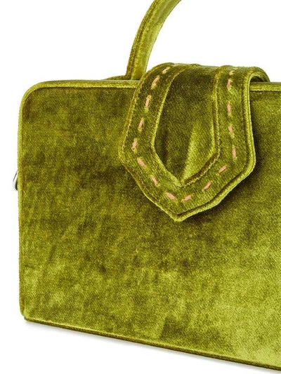 Shop Mehry Mu Green Fey Velvet Box Bag