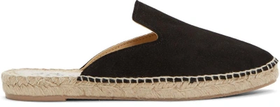 Shop Manebi Black Suede Tonda Slipper Espadrilles In Suede Black