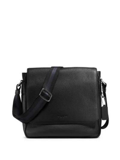Coach Pebbled Metro Leather Messenger Bag In Black