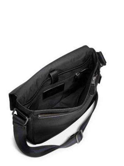 Shop Coach Pebbled Metro Leather Messenger Bag In Black