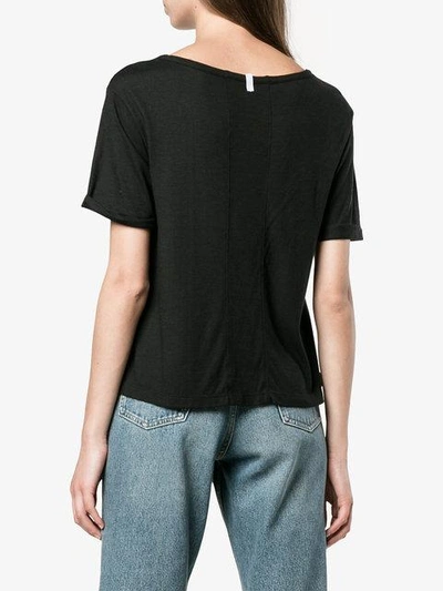Shop Lot78 Black Cashmere Blend Side Split T Shirt
