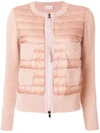 Moncler Maglia Combo Waffle-knit Puffer Jacket In Blush