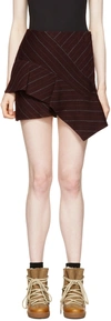 Isabel Marant Kimura Striped Linen-blend Mini Skirt In Red