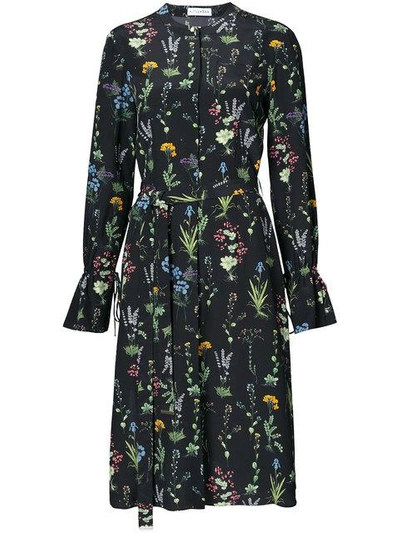 Altuzarra Leighton Floral-print Long-sleeved Midi Dress In Black Multi ...
