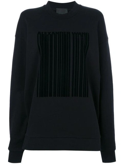 Shop Alexander Wang Barcode Logo Sweatshirt In Black