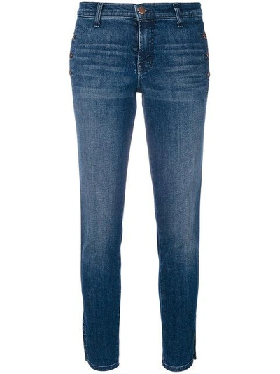 Shop J Brand Button Detail Skinny Jeans - Blue