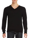 BURBERRY Solid V-Neck Sweater
