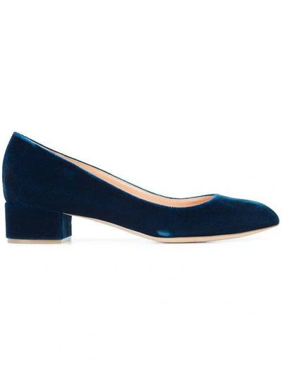 Shop Rupert Sanderson Velvet Ballerina Shoes - Blue