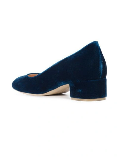 Shop Rupert Sanderson Velvet Ballerina Shoes - Blue