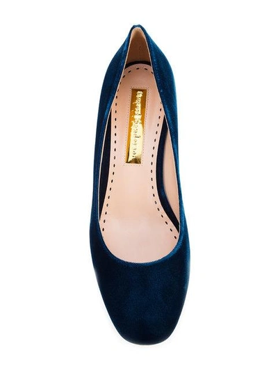 Shop Rupert Sanderson Velvet Ballerina Shoes - Blue