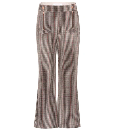 See By Chloé Cropped Wool-blend Trousers In Multicoloured
