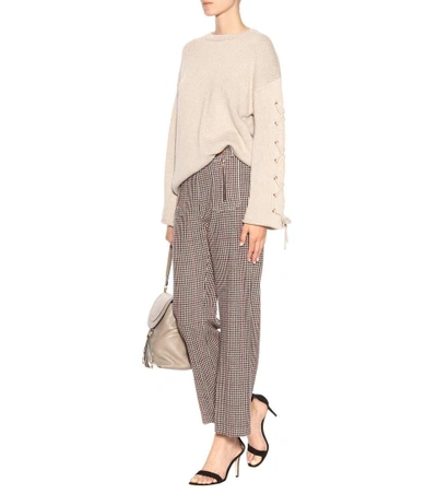 Shop See By Chloé Cropped Wool-blend Trousers In Multicoloured