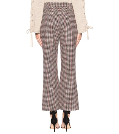 Shop See By Chloé Cropped Wool-blend Trousers In Multicoloured