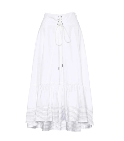 3.1 Phillip Lim / フィリップ リム 绑带式纯棉府绸中长半身裙 In White