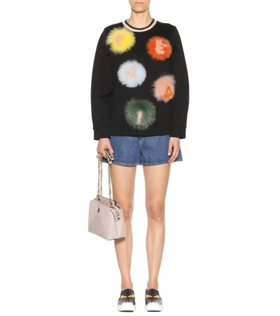 Shop Fendi Pullover Mit Pelz In Multicoloured