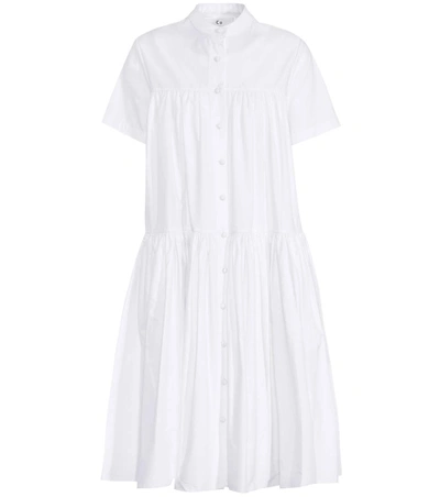 Co Tiered Puff Dress In White