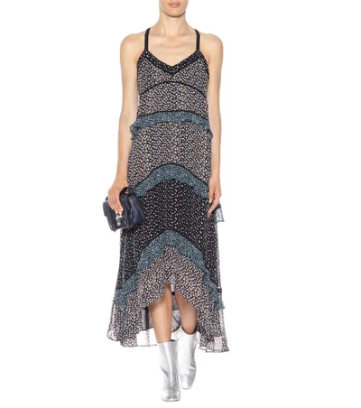 Shop Proenza Schouler Printed Silk Maxi Dress In Llack