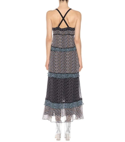 Shop Proenza Schouler Printed Silk Maxi Dress In Llack