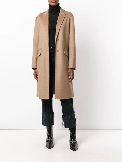 Shop Givenchy Single-breasted Coat In Brown