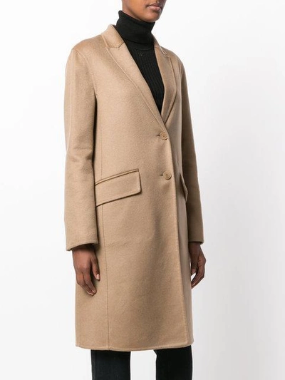 Shop Givenchy Single-breasted Coat In Brown