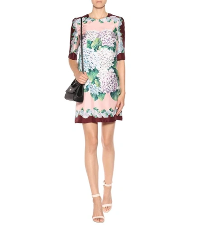 Shop Dolce & Gabbana Printed Silk Dress In Mix Orteesia