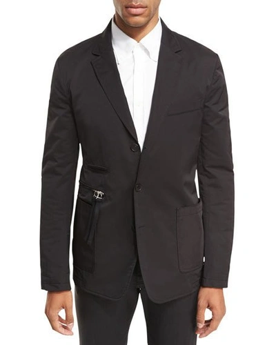Givenchy Hybrid Polyester-cotton Blazer Jacket In Black