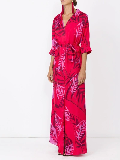 Shop Borgo De Nor Maria Floral-print Satin Robe Dress