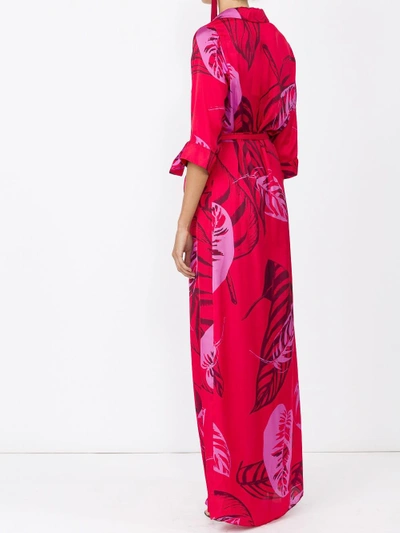 Shop Borgo De Nor Maria Floral-print Satin Robe Dress