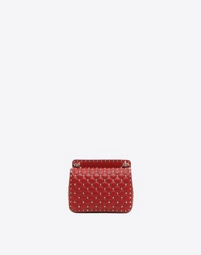 Shop Valentino Garavani Rockstud Spike Medium Chain Bag In  Red