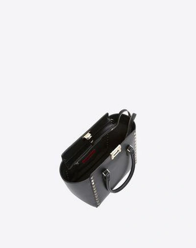 Shop Valentino Garavani Small Rockstud Top-handle Bag Women Black 100% Calfskin Onesize