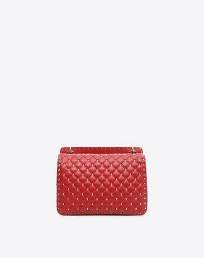 Shop Valentino Garavani Rockstud Spike Chain Bag In Red