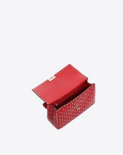 Shop Valentino Garavani Rockstud Spike Chain Bag In Red