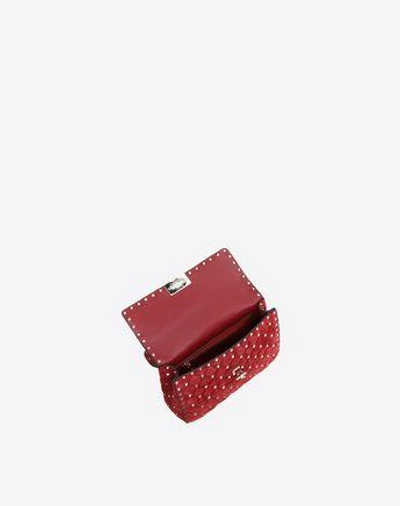 Shop Valentino Garavani Medium Rockstud Spike Chain Bag In Red