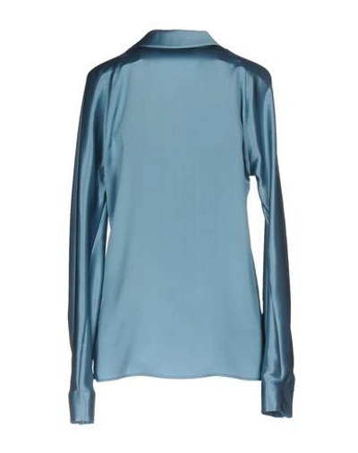 Shop Dsquared2 Silk Shirts & Blouses In Turquoise